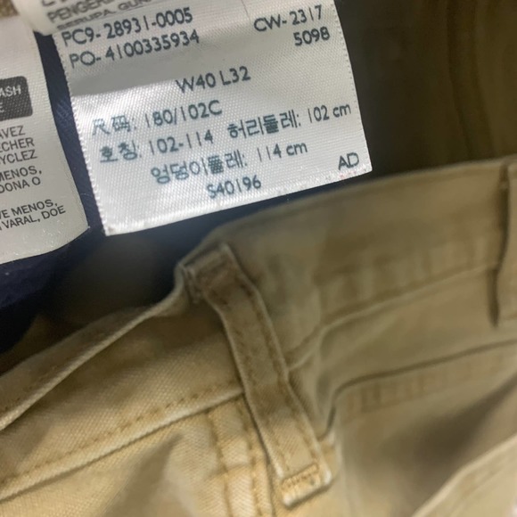 Levi's Mens Jeans Size 40X32 Brown Denim Straight Leg Carpenter Workwear Pockets - Picture 10 of 12